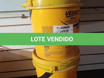 LOTE 208 - 02 BALDES DE VEDALIT, ADITIVO PLASTIFICANTE CONCENTRADO PARA CONCRETO E ARGAMASSA 18L. (NO ESTADO, LEILÃO NÃO TEM GARANTIA E NEM DEVOLUÇÃO, SUJEITO A POSSÍVEIS AVARIAS VISÍVEIS/OCULTAS E/OU AUSÊNCIA DE COMPONENTES).