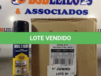 LOTE 322 - 12 TUBOS DE ESPUMA PU MULTIUSO TYTAN. (NO ESTADO, LEILÃO NÃO TEM GARANTIA E NEM DEVOLUÇÃO, SUJEITO A POSSÍVEIS AVARIAS VISÍVEIS/OCULTAS E/OU AUSÊNCIA DE COMPONENTES).