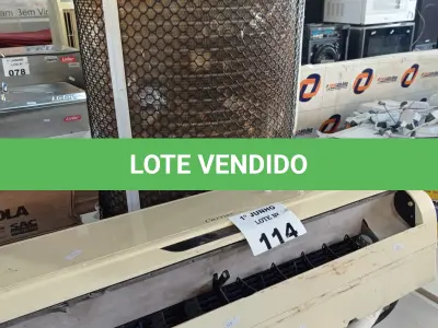 LOTE 114 - 01 CONDENSADORA MARCA CARRIER 30.000BTU E 01 EVAPORADORA MARCA CARRIER 12.000BTU. (NO ESTADO, LEILÃO NÃO TEM GARANTIA E NEM DEVOLUÇÃO, SUJEITO A POSSÍVEIS AVARIAS VISÍVEIS/OCULTAS E/OU AUSÊNCIA DE COMPONENTES).