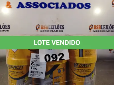 LOTE 092 - 06 LATAS DE ADESIVO ESTRUTURAL DE BASE EPÓXI MEDIA FLUIDEZ COMPONENTES A+B. (NO ESTADO, LEILÃO NÃO TEM GARANTIA E NEM DEVOLUÇÃO, SUJEITO A POSSÍVEIS AVARIAS VISÍVEIS/OCULTAS E/OU AUSÊNCIA DE COMPONENTES).
