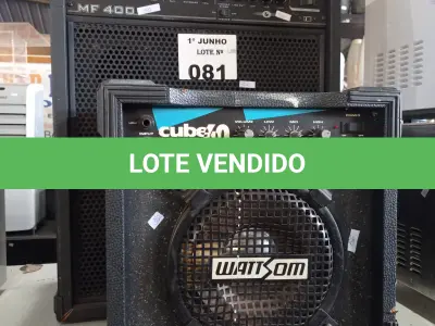 LOTE 081 - 02 CAIXAS DE SOM ATIVAS MARCAS E MODELOS DIVERSOS. (NO ESTADO, LEILÃO NÃO TEM GARANTIA E NEM DEVOLUÇÃO, SUJEITO A POSSÍVEIS AVARIAS VISÍVEIS/OCULTAS E/OU AUSÊNCIA DE COMPONENTES).