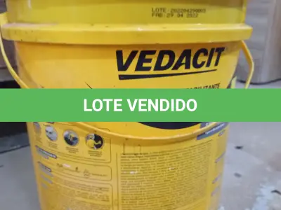 LOTE 174 - 01 BALDE DE MASSA ASFÁLTICA E 01 BALDE DE ADITIVO IMPERMEABILIZANTE PARA CONCRETOS E ARGAMASSAS 18L. (NO ESTADO, LEILÃO NÃO TEM GARANTIA E NEM DEVOLUÇÃO, SUJEITO A POSSÍVEIS AVARIAS VISÍVEIS/OCULTAS E/OU AUSÊNCIA DE COMPONENTES).