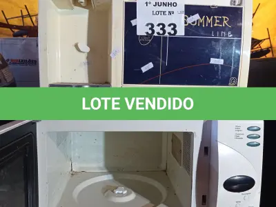 LOTE 333 - 01 MICRO-ONDAS E 01 PURIFICADOR DE ÁGUA MARCA SAMMER. (NO ESTADO, LEILÃO NÃO TEM GARANTIA E NEM DEVOLUÇÃO, SUJEITO A POSSÍVEIS AVARIAS VISÍVEIS/OCULTAS E/OU AUSÊNCIA DE COMPONENTES).