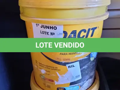 LOTE 197 - 01 BALDE DE PRIMER ASFÁLTICO A BASE D’AGUA PARA MANTAS E 01 BALDE DE ADITIVO IMPERMEABILIZANTE PARA CONCRETOS E ARGAMASSAS 18L. (NO ESTADO, LEILÃO NÃO TEM GARANTIA E NEM DEVOLUÇÃO, SUJEITO A POSSÍVEIS AVARIAS VISÍVEIS/OCULTAS E/OU AUSÊNCIA DE COMPONENTES).