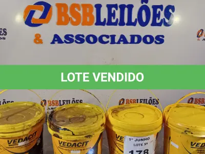 LOTE 178 - 03 BALDES DE PRIMER ASFÁLTICO A BASE D’AGUA E 01 BALDE ADITIVO IMPERMEABILIZANTE PARA CONCRETO E ARGAMASSAS 3,6. (NO ESTADO, LEILÃO NÃO TEM GARANTIA E NEM DEVOLUÇÃO, SUJEITO A POSSÍVEIS AVARIAS VISÍVEIS/OCULTAS E/OU AUSÊNCIA DE COMPONENTES).