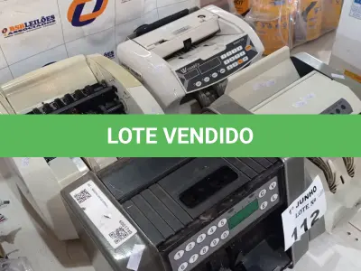 LOTE 112 - 04 CONTADORAS DE CÉDULAS MARCAS E MODELOS DIVERSOS. (NO ESTADO, LEILÃO NÃO TEM GARANTIA E NEM DEVOLUÇÃO, SUJEITO A POSSÍVEIS AVARIAS VISÍVEIS/OCULTAS E/OU AUSÊNCIA DE COMPONENTES).