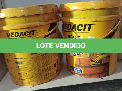 LOTE 209 - 02 BALDES DE VEDALIT, ADITIVO PLASTIFICANTE CONCENTRADO PARA CONCRETO E ARGAMASSAS 18L. (NO ESTADO, LEILÃO NÃO TEM GARANTIA E NEM DEVOLUÇÃO, SUJEITO A POSSÍVEIS AVARIAS VISÍVEIS/OCULTAS E/OU AUSÊNCIA DE COMPONENTES).