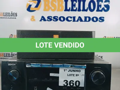 LOTE 360 - 01 RECEIVER MARCA DENON 120V E 01 CAIXA DE SOM CENTRAL MARCA JBL. (NO ESTADO, LEILÃO NÃO TEM GARANTIA E NEM DEVOLUÇÃO, SUJEITO A POSSÍVEIS AVARIAS VISÍVEIS/OCULTAS E/OU AUSÊNCIA DE COMPONENTES).