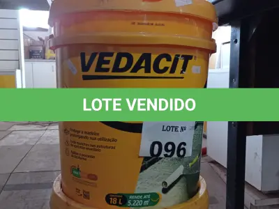 LOTE 096 - 01 BALDE DE DESMOLDANTE PARA CONCRETO REVESTIDO E 01 BALDE DE VEDALIT, ADITIVO PLASTIFICANTE CONCENTRADO PARA ARGAMASSAS DE ASSENTAMENTO E REBOCO CONVENCIONAL 18L. (NO ESTADO, LEILÃO NÃO TEM GARANTIA E NEM DEVOLUÇÃO, SUJEITO A POSSÍVEIS AVARIAS VISÍVEIS/OCULTAS E/OU AUSÊNCIA DE COMPONENTES).