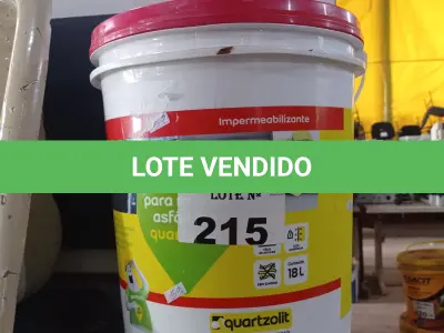 LOTE 215 - 01 BALDE DE PRIMER PARA MANTA ASFÁLTICA QUARTZOLIT 18L. (NO ESTADO, LEILÃO NÃO TEM GARANTIA E NEM DEVOLUÇÃO, SUJEITO A POSSÍVEIS AVARIAS VISÍVEIS/OCULTAS E/OU AUSÊNCIA DE COMPONENTES).