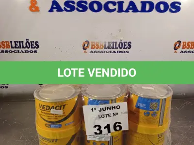 LOTE 316 - 06 LATAS DE ADESIVO ESTRUTURAL DE BASE EPÓXI MEDIA FLUIDEZ COMPONENTES A+B. (NO ESTADO, LEILÃO NÃO TEM GARANTIA E NEM DEVOLUÇÃO, SUJEITO A POSSÍVEIS AVARIAS VISÍVEIS/OCULTAS E/OU AUSÊNCIA DE COMPONENTES).