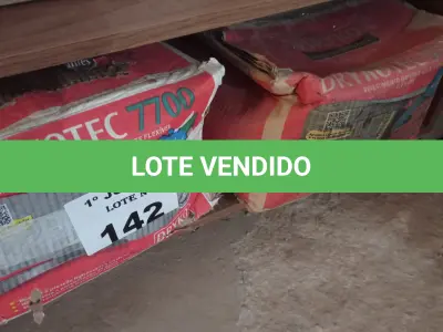 LOTE 142 - 02 CAIXAS DE ARGAMASSA POLIMÉRICA SENDO: DRYKOTEC 7700/5500. (NO ESTADO, LEILÃO NÃO TEM GARANTIA E NEM DEVOLUÇÃO, SUJEITO A POSSÍVEIS AVARIAS VISÍVEIS/OCULTAS E/OU AUSÊNCIA DE COMPONENTES).