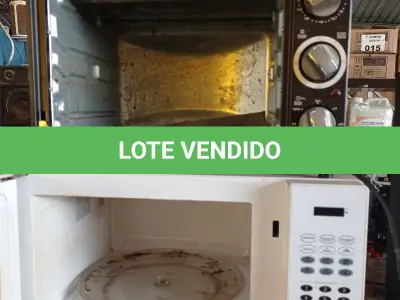 LOTE 082 - 02 MICRO-ONDAS E 01 FORNO ELÉTRICO PARA RETIRADA DE PEÇAS. (NO ESTADO, LEILÃO NÃO TEM GARANTIA E NEM DEVOLUÇÃO, SUJEITO A POSSÍVEIS AVARIAS VISÍVEIS/OCULTAS E/OU AUSÊNCIA DE COMPONENTES).