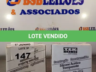 LOTE 147 - 02 CAIXAS COM BISNAGAS DE SILICONE ACÉTICO TRANSPARENTE 50G. (NO ESTADO, LEILÃO NÃO TEM GARANTIA E NEM DEVOLUÇÃO, SUJEITO A POSSÍVEIS AVARIAS VISÍVEIS/OCULTAS E/OU AUSÊNCIA DE COMPONENTES).