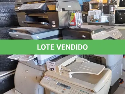 LOTE 193 - 10 IMPRESSORAS MARCAS E MODELOS DIVERSOS PARA RETIRADA DE PEÇAS. (NO ESTADO, LEILÃO NÃO TEM GARANTIA E NEM DEVOLUÇÃO, SUJEITO A POSSÍVEIS AVARIAS VISÍVEIS/OCULTAS E/OU AUSÊNCIA DE COMPONENTES).