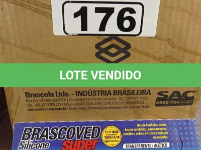 LOTE 176 - 02 CAIXAS COM SILICONE TRANSPARENTE BRASCOVED COM 24 BISNAGAS CADA. (NO ESTADO, LEILÃO NÃO TEM GARANTIA E NEM DEVOLUÇÃO, SUJEITO A POSSÍVEIS AVARIAS VISÍVEIS/OCULTAS E/OU AUSÊNCIA DE COMPONENTES).
