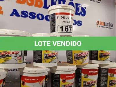 LOTE 167 - 10 QUILOS DE REJUNTAMENTO ACRÍLICO SUPER JUNTA. (NO ESTADO, LEILÃO NÃO TEM GARANTIA E NEM DEVOLUÇÃO, SUJEITO A POSSÍVEIS AVARIAS VISÍVEIS/OCULTAS E/OU AUSÊNCIA DE COMPONENTES).