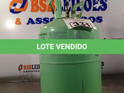 LOTE 331 - 01 BOTIJA DE GÁS R22 INCOMPLETA. (NO ESTADO, LEILÃO NÃO TEM GARANTIA E NEM DEVOLUÇÃO, SUJEITO A POSSÍVEIS AVARIAS VISÍVEIS/OCULTAS E/OU AUSÊNCIA DE COMPONENTES).