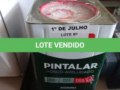 LOTE 269 - 01 LATA DE TINTA IQUINE PINTALAR FOSCO AVELUDADO INTERIORES NA COR BRANCO GELO 18L. (NO ESTADO, LEILÃO NÃO TEM GARANTIA E NEM DEVOLUÇÃO, SUJEITO A POSSÍVEIS AVARIAS VISÍVEIS/OCULTAS E/OU AUSÊNCIA DE COMPONENTES).