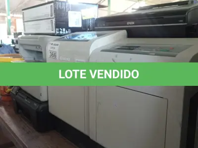LOTE 366 - 10 IMPRESSORAS MARCAS E MODELOS DIVERSOS PARA RETIRADA DE PEÇAS. (NO ESTADO, LEILÃO NÃO TEM GARANTIA E NEM DEVOLUÇÃO, SUJEITO A POSSÍVEIS AVARIAS VISÍVEIS/OCULTAS E/OU AUSÊNCIA DE COMPONENTES).
