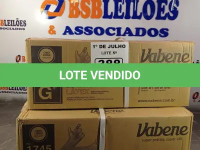 LOTE 388 - 02 CAIXAS DE LUVAS RANHURADA DE LÁTEX TAMANHOS “M/G” COM 36 PACOTES CADA. (NO ESTADO, LEILÃO NÃO TEM GARANTIA E NEM DEVOLUÇÃO, SUJEITO A POSSÍVEIS AVARIAS VISÍVEIS/OCULTAS E/OU AUSÊNCIA DE COMPONENTES).