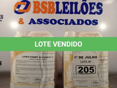 LOTE 205 - 20 LITROS DE SABONETE DE ESPUMA ANTISSÉPTICO. (NO ESTADO, LEILÃO NÃO TEM GARANTIA E NEM DEVOLUÇÃO, SUJEITO A POSSÍVEIS AVARIAS VISÍVEIS/OCULTAS E/OU AUSÊNCIA DE COMPONENTES).