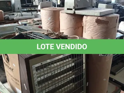 LOTE 403 - 03 BOBINAS DE PAPEL, 01 AQUECEDOR E MATERIAIS DIVERSOS. (NO ESTADO, LEILÃO NÃO TEM GARANTIA E NEM DEVOLUÇÃO, SUJEITO A POSSÍVEIS AVARIAS VISÍVEIS/OCULTAS E/OU AUSÊNCIA DE COMPONENTES).