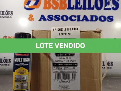 LOTE 160 - 12 LATAS DE ESPUMA DE PU MULTIUSO TYTAN. (NO ESTADO, LEILÃO NÃO TEM GARANTIA E NEM DEVOLUÇÃO, SUJEITO A POSSÍVEIS AVARIAS VISÍVEIS/OCULTAS E/OU AUSÊNCIA DE COMPONENTES).