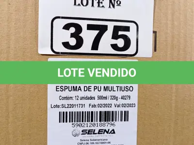 LOTE 375 - 12 LATAS DE ESPUMA DE PU MULTIUSO TYTAN. (NO ESTADO, LEILÃO NÃO TEM GARANTIA E NEM DEVOLUÇÃO, SUJEITO A POSSÍVEIS AVARIAS VISÍVEIS/OCULTAS E/OU AUSÊNCIA DE COMPONENTES).