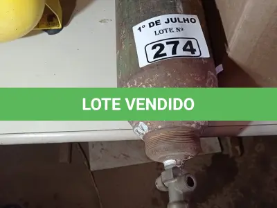 LOTE 274 - 01 CILINDRO DE GÁS SEM IDENTIFICAÇÃO. (NO ESTADO, LEILÃO NÃO TEM GARANTIA E NEM DEVOLUÇÃO, SUJEITO A POSSÍVEIS AVARIAS VISÍVEIS/OCULTAS E/OU AUSÊNCIA DE COMPONENTES).