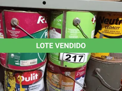 LOTE 217 - 01 LOTE COM VÁRIOS GALÕES 3,6L DE TINTAS CORES DIVERSAS. (NO ESTADO, LEILÃO NÃO TEM GARANTIA E NEM DEVOLUÇÃO, SUJEITO A POSSÍVEIS AVARIAS VISÍVEIS/OCULTAS E/OU AUSÊNCIA DE COMPONENTES).