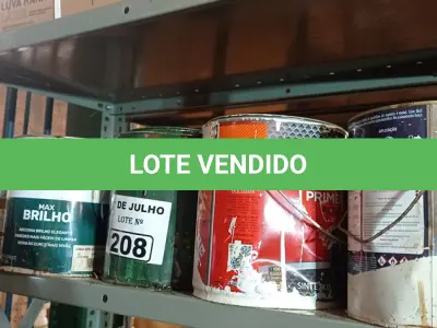 LOTE 208 - 01 LOTE COM VÁRIOS GALÕES 3,6L DE TINTAS CORES DIVERSAS. (NO ESTADO, LEILÃO NÃO TEM GARANTIA E NEM DEVOLUÇÃO, SUJEITO A POSSÍVEIS AVARIAS VISÍVEIS/OCULTAS E/OU AUSÊNCIA DE COMPONENTES).