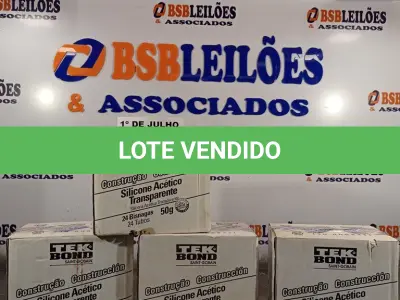 LOTE 181 - 04 CAIXAS COM SILICONE ACÉTICO TRANSPARENTE COM 24 BISNAGAS CADA. (NO ESTADO, LEILÃO NÃO TEM GARANTIA E NEM DEVOLUÇÃO, SUJEITO A POSSÍVEIS AVARIAS VISÍVEIS/OCULTAS E/OU AUSÊNCIA DE COMPONENTES).