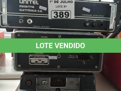LOTE 389 - 01 CONVERSOR BTPN 1012 A E 02 RÁDIOS COMUNICADORES. (NO ESTADO, LEILÃO NÃO TEM GARANTIA E NEM DEVOLUÇÃO, SUJEITO A POSSÍVEIS AVARIAS VISÍVEIS/OCULTAS E/OU AUSÊNCIA DE COMPONENTES).