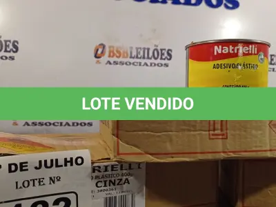 LOTE 182 - 03 CAIXAS COM ADESIVO PLÁSTICO 400G COM 06 LATAS CADA. (NO ESTADO, LEILÃO NÃO TEM GARANTIA E NEM DEVOLUÇÃO, SUJEITO A POSSÍVEIS AVARIAS VISÍVEIS/OCULTAS E/OU AUSÊNCIA DE COMPONENTES).