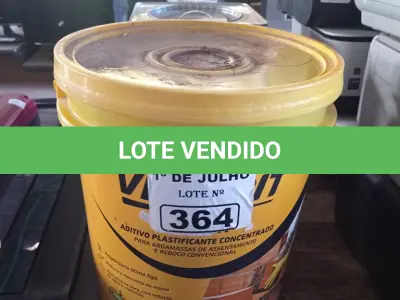 LOTE 364 - 01 BALDE DE VEDALIT, ADITIVO PLASTIFICANTE CONCENTRADO PARA ARGAMASSAS DE ASSENTAMENTO E REBOCO CONVENCIONAL 18L. (NO ESTADO, LEILÃO NÃO TEM GARANTIA E NEM DEVOLUÇÃO, SUJEITO A POSSÍVEIS AVARIAS VISÍVEIS/OCULTAS E/OU AUSÊNCIA DE COMPONENTES).