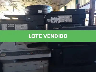 LOTE 422 - 10 IMPRESSORAS MARCAS E MODELOS DIVERSOS PARA RETIRADA DE PEÇAS. (NO ESTADO, LEILÃO NÃO TEM GARANTIA E NEM DEVOLUÇÃO, SUJEITO A POSSÍVEIS AVARIAS VISÍVEIS/OCULTAS E/OU AUSÊNCIA DE COMPONENTES).