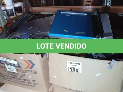 LOTE 190 - 01 LOTE COM MATERIAIS DIVERSOS. (NO ESTADO, LEILÃO NÃO TEM GARANTIA E NEM DEVOLUÇÃO, SUJEITO A POSSÍVEIS AVARIAS VISÍVEIS/OCULTAS E/OU AUSÊNCIA DE COMPONENTES).