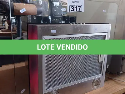 LOTE 317 - 01 COIFA EM AÇO ESCOVADO. (NO ESTADO, LEILÃO NÃO TEM GARANTIA E NEM DEVOLUÇÃO, SUJEITO A POSSÍVEIS AVARIAS VISÍVEIS/OCULTAS E/OU AUSÊNCIA DE COMPONENTES).