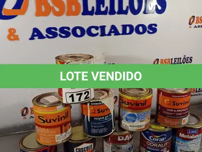 LOTE 172 - 01 LOTE COM VÁRIAS LATAS DE TINTAS 800ML CORES DIVERSAS. (NO ESTADO, LEILÃO NÃO TEM GARANTIA E NEM DEVOLUÇÃO, SUJEITO A POSSÍVEIS AVARIAS VISÍVEIS/OCULTAS E/OU AUSÊNCIA DE COMPONENTES).