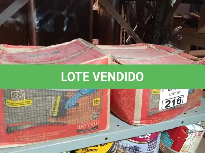 LOTE 216 - 02 CAIXAS DE DRYKOTEC 5500 18KG. (NO ESTADO, LEILÃO NÃO TEM GARANTIA E NEM DEVOLUÇÃO, SUJEITO A POSSÍVEIS AVARIAS VISÍVEIS/OCULTAS E/OU AUSÊNCIA DE COMPONENTES).