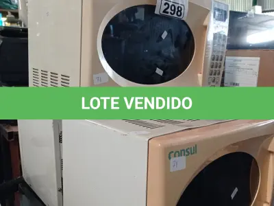 LOTE 298 - 03 MICRO-ONDAS MARCAS E MODELOS DIVERSOS PARA RETIRADA DE PEÇAS. (NO ESTADO, LEILÃO NÃO TEM GARANTIA E NEM DEVOLUÇÃO, SUJEITO A POSSÍVEIS AVARIAS VISÍVEIS/OCULTAS E/OU AUSÊNCIA DE COMPONENTES).
