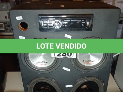 LOTE 280 - 01 CAIXA DE SOM AUTOMOTIVO INCOMPLETA. (NO ESTADO, LEILÃO NÃO TEM GARANTIA E NEM DEVOLUÇÃO, SUJEITO A POSSÍVEIS AVARIAS VISÍVEIS/OCULTAS E/OU AUSÊNCIA DE COMPONENTES).