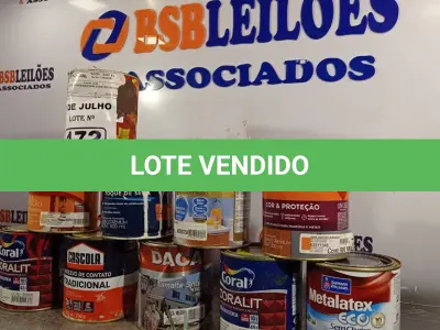 LOTE 172 - 01 LOTE COM VÁRIAS LATAS DE TINTAS 800ML CORES DIVERSAS. (NO ESTADO, LEILÃO NÃO TEM GARANTIA E NEM DEVOLUÇÃO, SUJEITO A POSSÍVEIS AVARIAS VISÍVEIS/OCULTAS E/OU AUSÊNCIA DE COMPONENTES).