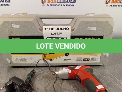 LOTE 159 - 01 MACACO JACARÉ 2T E 01 PARAFUSADEIRA. (NO ESTADO, LEILÃO NÃO TEM GARANTIA E NEM DEVOLUÇÃO, SUJEITO A POSSÍVEIS AVARIAS VISÍVEIS/OCULTAS E/OU AUSÊNCIA DE COMPONENTES).