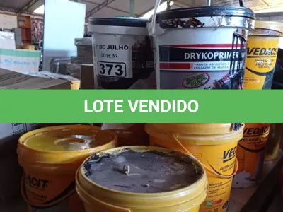 LOTE 373 - 06 BALDES DE MANTA ASFÁLTICA, 01 BALDE DE VEDAPREN PAREDE, 02 BALDES DE ADITIVO IMPERMEABILIZANTE PARA CONCRETOS E ARGAMASSAS, 02 BALDES DE DRYKOPRIMER ACQUA E 01 BALDE DE VICOPREN PAREDE 3,6L TODOS COM AVARIAS. (NO ESTADO, LEILÃO NÃO TEM GARANTIA E NEM DEVOLUÇÃO, SUJEITO A POSSÍVEIS AVARIAS VISÍVEIS/OCULTAS E/OU AUSÊNCIA DE COMPONENTES).