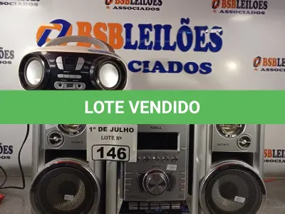 LOTE 146 - 02 APARELHOS DE SOM MARCAS E MODELOS DIVERSOS. (NO ESTADO, LEILÃO NÃO TEM GARANTIA E NEM DEVOLUÇÃO, SUJEITO A POSSÍVEIS AVARIAS VISÍVEIS/OCULTAS E/OU AUSÊNCIA DE COMPONENTES).