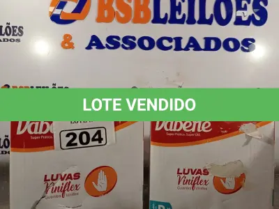 LOTE 204 - 02 CAIXAS COM LUVAS VINIFLEX TAMANHO “P” CONTENDO 10 PACOTES COM 100 UNIDADES CADA. (NO ESTADO, LEILÃO NÃO TEM GARANTIA E NEM DEVOLUÇÃO, SUJEITO A POSSÍVEIS AVARIAS VISÍVEIS/OCULTAS E/OU AUSÊNCIA DE COMPONENTES).