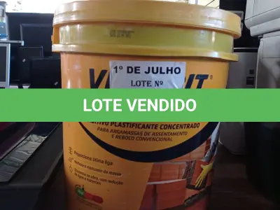 LOTE 364 - 01 BALDE DE VEDALIT, ADITIVO PLASTIFICANTE CONCENTRADO PARA ARGAMASSAS DE ASSENTAMENTO E REBOCO CONVENCIONAL 18L. (NO ESTADO, LEILÃO NÃO TEM GARANTIA E NEM DEVOLUÇÃO, SUJEITO A POSSÍVEIS AVARIAS VISÍVEIS/OCULTAS E/OU AUSÊNCIA DE COMPONENTES).