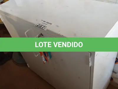 LOTE 257 - 01 ARMÁRIO DE AÇO BAIXO COM 02 PORTAS E 02 PRATELEIRAS. (NO ESTADO, LEILÃO NÃO TEM GARANTIA E NEM DEVOLUÇÃO, SUJEITO A POSSÍVEIS AVARIAS VISÍVEIS/OCULTAS E/OU AUSÊNCIA DE COMPONENTES).